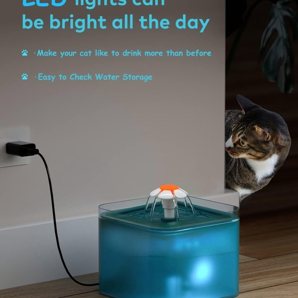 Cat Water Fountain: Cat Fountain - Water Fountains for Cats Indoor - 67oz/2L 🐱 - Picture 5 of 7